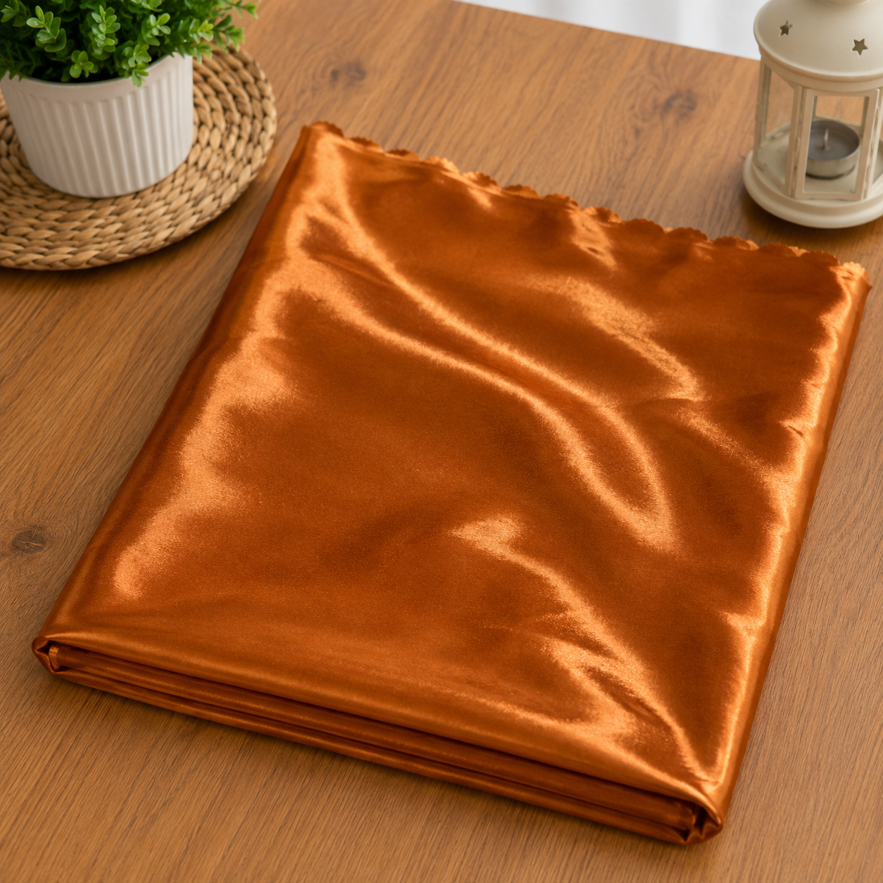 Turuncu (Bakır) Polyester  Masa Örtüsü görsel 1