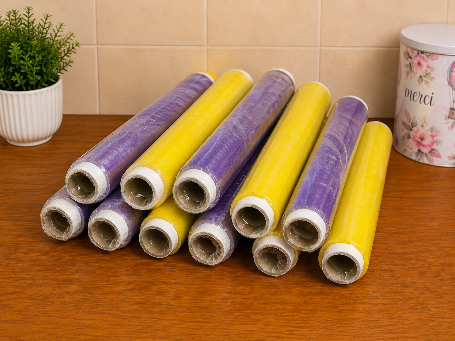 BBPLASTİKAMBALAJ 200 metre x 30 cm Gıda Streçi 8 Micron | Kutusuz Ev Tipi ve Endüstriyel Streç Film 1. Kalite (NET 200 METRE) görsel 1